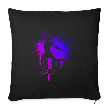 Footballers Playing football players - Sofa pillowcase 17,3'' x 17,3'' (45 x 45 cm) - black - Front