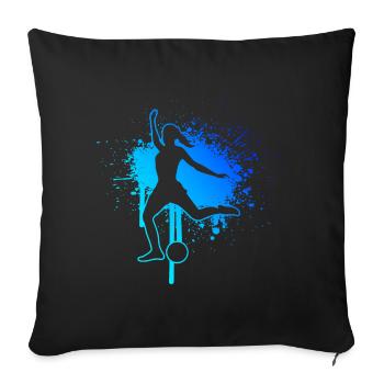 Jouer au football Footballeurs Joueurs de football - Housse de coussin décorative 45 x 45 cm - noir - Devant