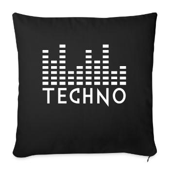 techno music - Sofa pillowcase 17,3'' x 17,3'' (45 x 45 cm) - black - Front