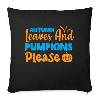 Autumn leaves and pumpkins please - halloween - Housse de coussin décorative 45 x 45 cm - noir - Devant