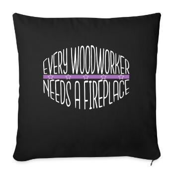Fun Carpenter Chemises pour bébés et tout-petits Outils Citation - Housse de coussin décorative 45 x 45 cm - noir - Devant
