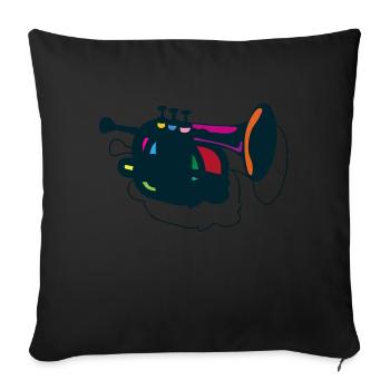 trumpet music - Sofa pillowcase 17,3'' x 17,3'' (45 x 45 cm) - black - Front