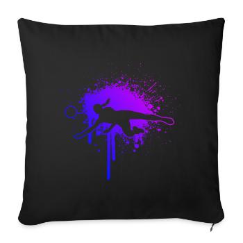 Volley-ball féminin Volley-ball Masculin - Housse de coussin décorative 45 x 45 cm - noir - Devant