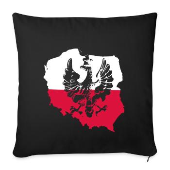 Polish country Polish flag Flag - Sofa pillowcase 17,3'' x 17,3'' (45 x 45 cm) - black - Front