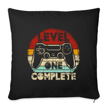 Level One Complete Retro Controller - Sofakissenbezug 45 x 45 cm - Schwarz - Vorne