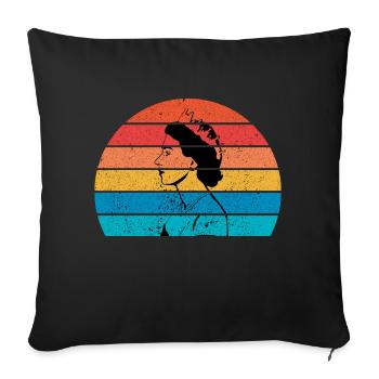 Queen Elizabeth II retro vintage Elizabeth 2 - Sofa pillowcase 17,3'' x 17,3'' (45 x 45 cm) - black - Front