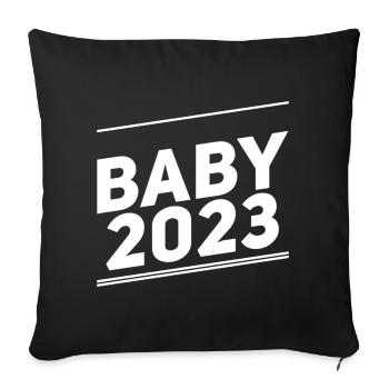 Bébé 2023 - Housse de coussin décorative 45 x 45 cm - noir - Devant