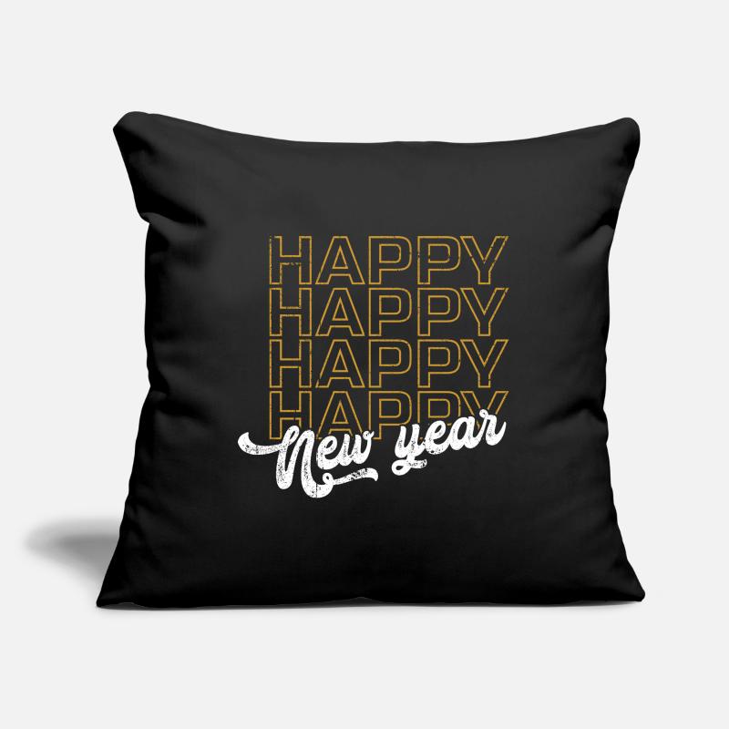 Golden Happy New Year Neon Script Sofa pillowcase 17,3'' x 17,3'' (45 x 45 cm)