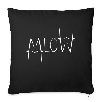 Meow - Chatons adorables - Lovely kitties - Housse de coussin décorative 45 x 45 cm - noir - Devant