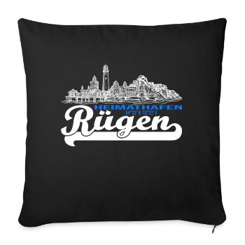 Heimathafen Rügen - Sofakissenbezug 45 x 45 cm - Schwarz - Vorne