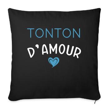 Tonton d'amour cadeau original oncle noël - Housse de coussin décorative 45 x 45 cm - noir - Devant