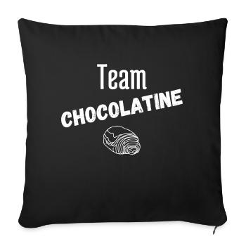 Team chocolatine - Housse de coussin décorative 45 x 45 cm - noir - Devant