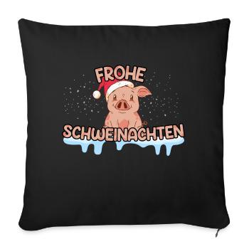 Weihnachten Geschenke Schwein Design - Sofakissenbezug 45 x 45 cm - Schwarz - Vorne