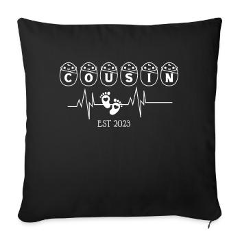 Cousin EST 2003 Heartbeat - Sofa pillowcase 17,3'' x 17,3'' (45 x 45 cm) - black - Front