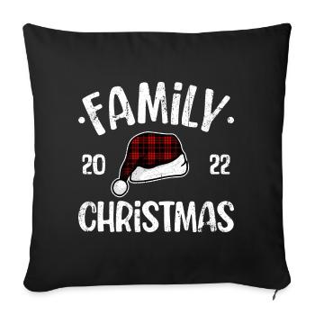 Family Christmas 2022 Plaid Santa - Sofa pillowcase 17,3'' x 17,3'' (45 x 45 cm) - black - Front
