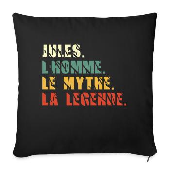 Jules l homme le mythe la légende - Housse de coussin décorative 45 x 45 cm - noir - Devant