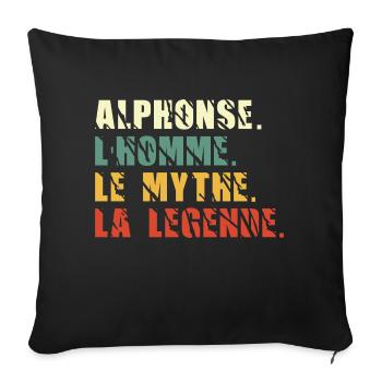 Alphonse l homme le mythe la légende - Housse de coussin décorative 45 x 45 cm - noir - Devant
