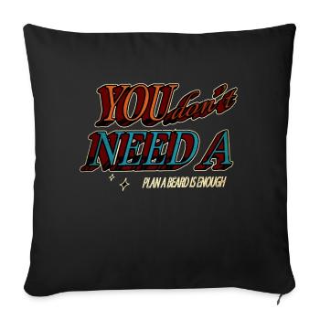 drôle citation barbe antivirale drôle papa ours - Housse de coussin décorative 45 x 45 cm - noir - Devant