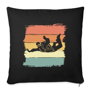 Fallschirmspringen vintage retro Skydiving - Sofa pillowcase 17,3'' x 17,3'' (45 x 45 cm) - black - Front