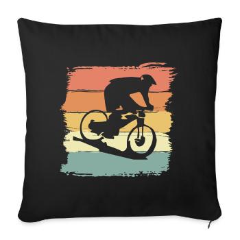 Downhill Mountainbike retro Legend Downhill retro - Housse de coussin décorative 45 x 45 cm - noir - Devant
