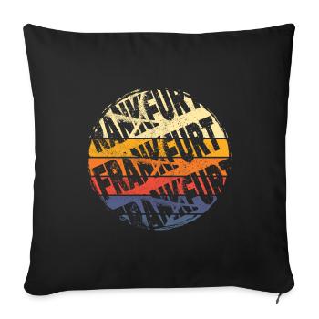 Francfort Allemagne Ville Vintage Retro Skyline - Housse de coussin décorative 45 x 45 cm - noir - Devant