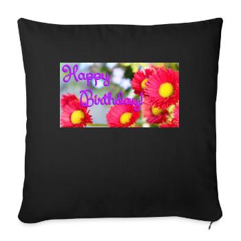 Happy Birthday! - Sofakissenbezug 45 x 45 cm - Schwarz - Vorne