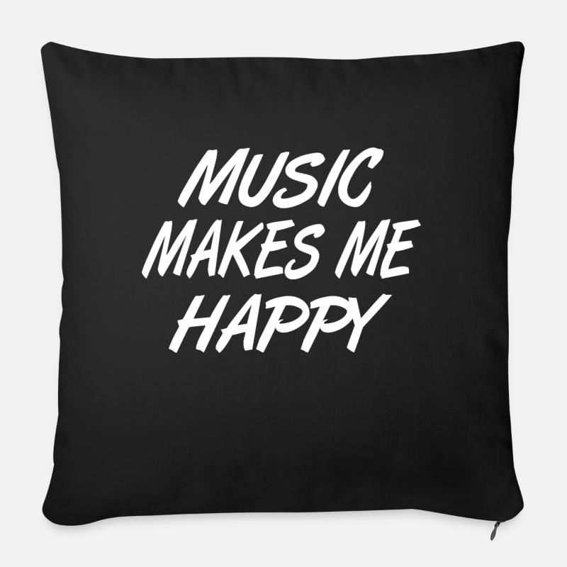Musik - Sofakissenbezug 45 x 45 cm - Schwarz