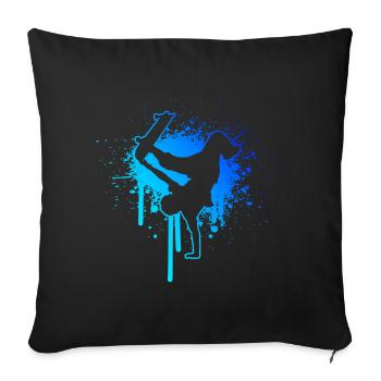 Patinage Skateboard Skateboarder Hommes Femmes - Housse de coussin décorative 45 x 45 cm - noir - Devant