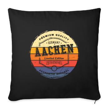 Aachen Germany City Vintage Retro Skyline - Sofa pillowcase 17,3'' x 17,3'' (45 x 45 cm) - black - Front