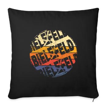 Bielefeld Germany City Vintage Retro Skyline - Sofa pillowcase 17,3'' x 17,3'' (45 x 45 cm) - black - Front