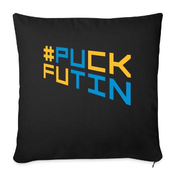 puck futin logo design - Sofa pillowcase 17,3'' x 17,3'' (45 x 45 cm) - black - Front