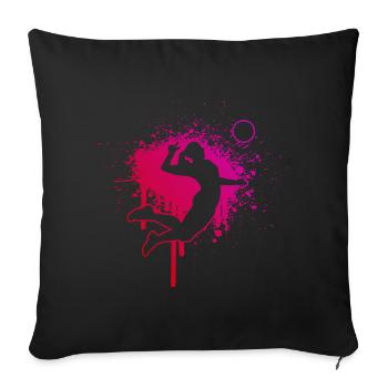 Joueuses de volleyball Jouer au volleyball - Housse de coussin décorative 45 x 45 cm - noir - Devant