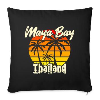 Vintage Maya Bay Thailand - Sofa pillowcase 17,3'' x 17,3'' (45 x 45 cm) - black - Front