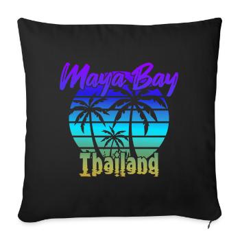 Vintage Maya Bay Thailand - Sofa pillowcase 17,3'' x 17,3'' (45 x 45 cm) - black - Front