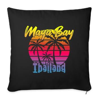 Vintage Maya Bay Thailand - Sofa pillowcase 17,3'' x 17,3'' (45 x 45 cm) - black - Front