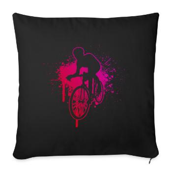 Vélo de route Vélo de route Vélo de route Hommes Cyclistes sur route - Housse de coussin décorative 45 x 45 cm - noir - Devant