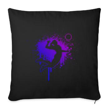Volleyball Volleyball Volleyball Women - Sofa pillowcase 17,3'' x 17,3'' (45 x 45 cm) - black - Front