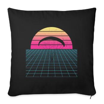 Paragliding Paragliding Paragliding - Sofa pillowcase 17,3'' x 17,3'' (45 x 45 cm) - black - Front