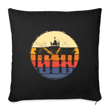Berlin Germany City Skyline Vintage Retro - Sofa pillowcase 17,3'' x 17,3'' (45 x 45 cm) - black - Front