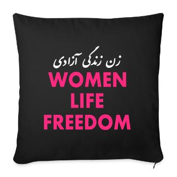 Women life freedom - Housse de coussin décorative 45 x 45 cm - noir - Devant