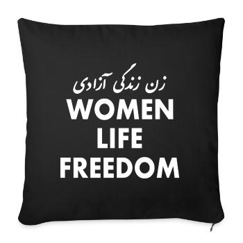 Women life freedom - Housse de coussin décorative 45 x 45 cm - noir - Devant