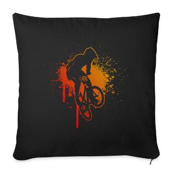 BMX Vélo BMX Jeunes Dames BMX cyclisme - Housse de coussin décorative 45 x 45 cm - noir - Devant