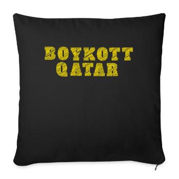 BOYKOTT KATAR - Housse de coussin décorative 45 x 45 cm - noir - Devant