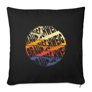 Braunschweig Germany City Vintage Retro - Sofa pillowcase 17,3'' x 17,3'' (45 x 45 cm) - black - Front