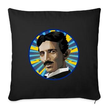 Nicola Tesla Popart - Sofakissenbezug 45 x 45 cm - Schwarz - Vorne
