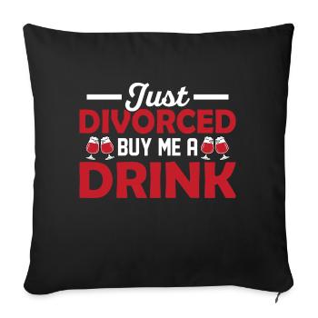 Just Divorced Buy Me A Drink Divorcee Divorce - Sofa pillowcase 17,3'' x 17,3'' (45 x 45 cm) - black - Front