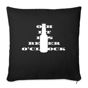 Oh c’est de la bière o horloge - Housse de coussin décorative 45 x 45 cm - noir - Devant