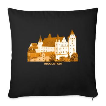 Ingolstadt Castle Upper Bavaria Danube Army Museum - Sofa pillowcase 17,3'' x 17,3'' (45 x 45 cm) - black - Front