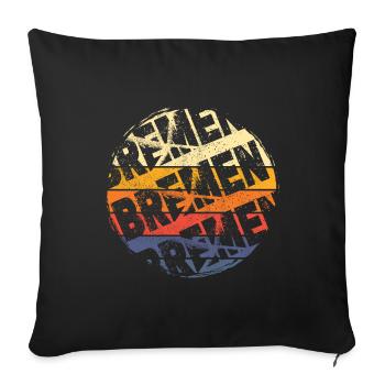 Bremen Germany City Vintage Retro Skyline - Sofa pillowcase 17,3'' x 17,3'' (45 x 45 cm) - black - Front