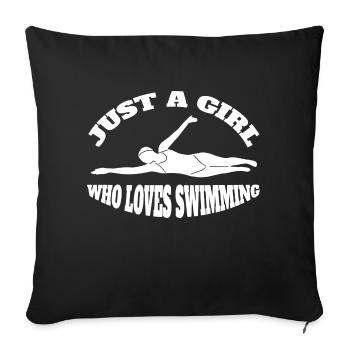 Nageur Natation Mrs. Swimmers Swimming Club - Housse de coussin décorative 45 x 45 cm - noir - Devant